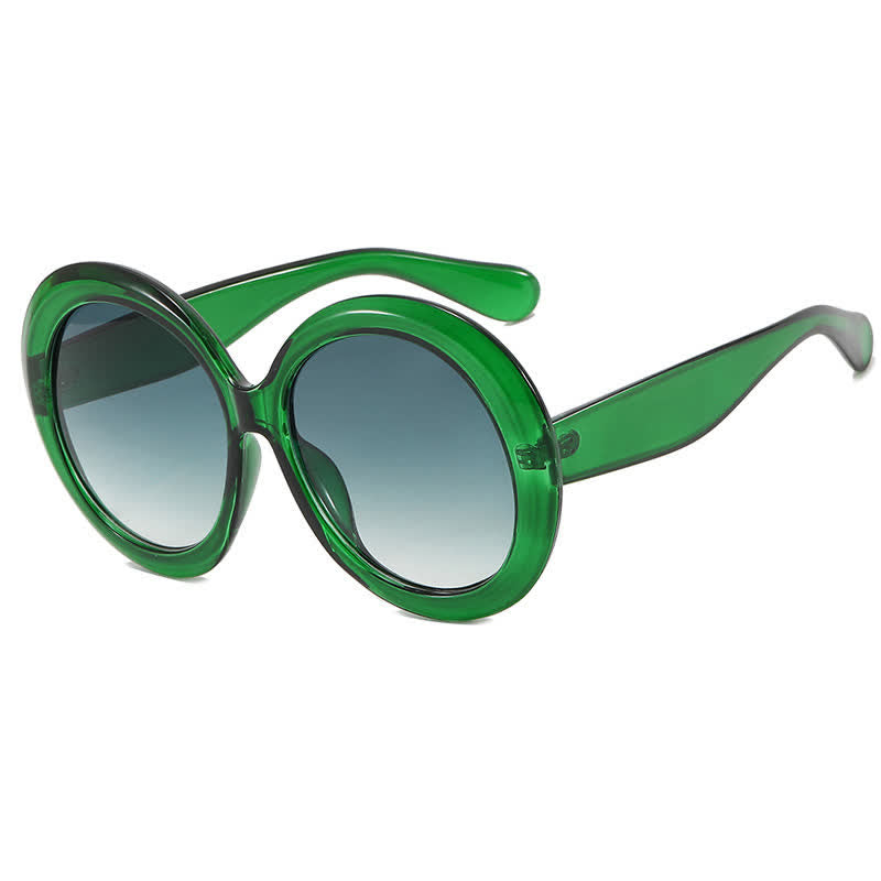 Round Frame Hipster Oversized Sunglasses
