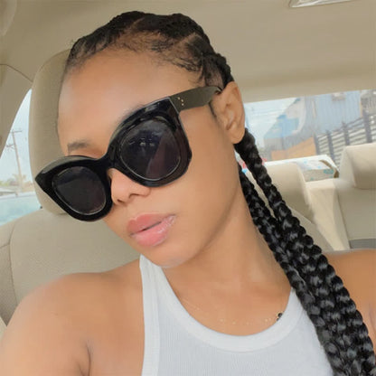 Vintage Square Frame Oversized Sunglasses