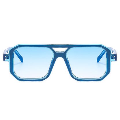Trendy Square Frame Double Bridges Sunglasses