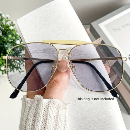 Double Bridges Oversized Frame Hipster Aviator Sunglasses