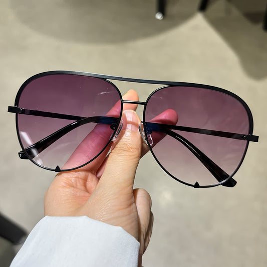 Vintage Double Bridges Aviator Frame Sunglasses For Driving