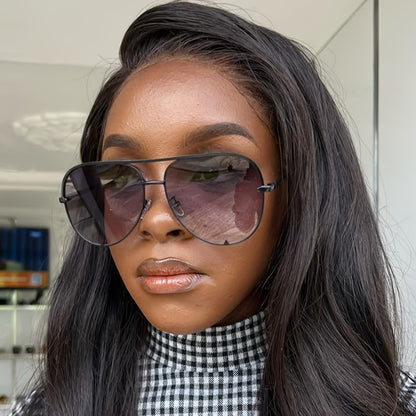 Vintage Double Bridges Aviator Frame Sunglasses For Driving