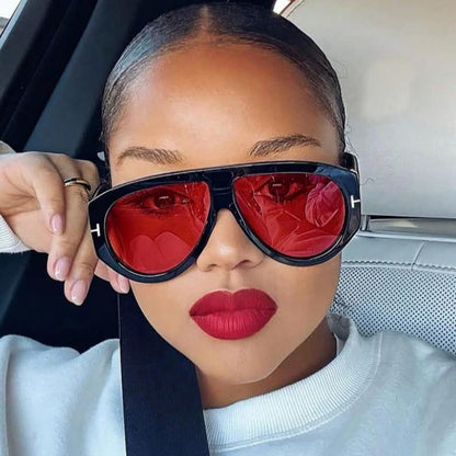 'T' Design Toad Frame Aviator Sunglasses
