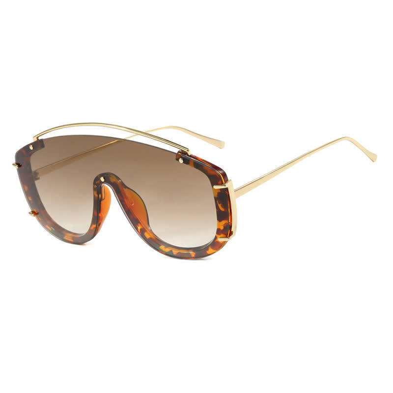 One-piece Oversized Aviator Sunglasses