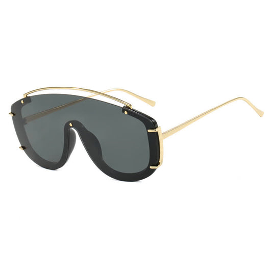One-piece Oversized Aviator Sunglasses