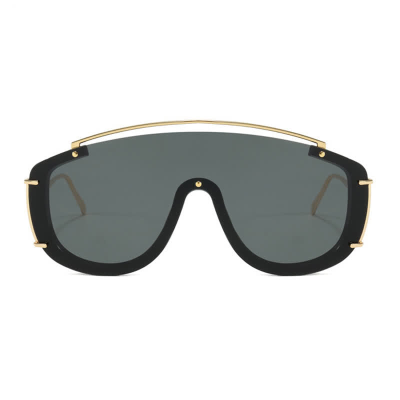 One-piece Oversized Aviator Sunglasses