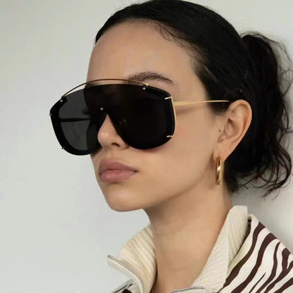 One-piece Oversized Aviator Sunglasses