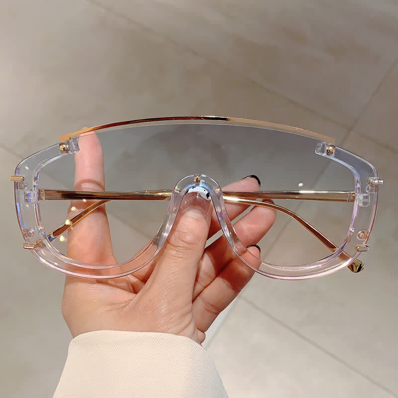 One-piece Oversized Aviator Sunglasses
