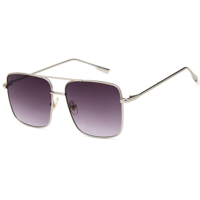 Retro Classic Square Frame Double Bridges Sunglasses
