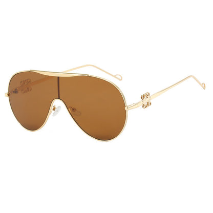 Oversized One-piece Aviator Sunglasses