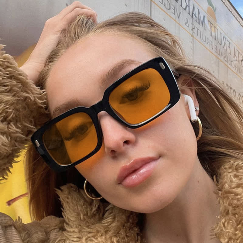 Classic Retro Unisex Rectangle Frame Sunglasses