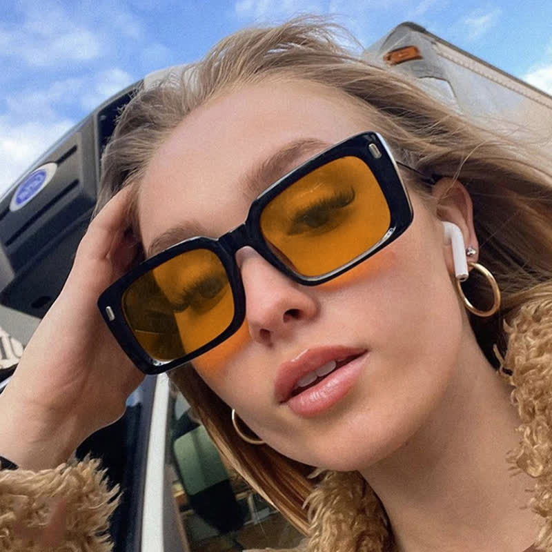 Classic Retro Unisex Rectangle Frame Sunglasses
