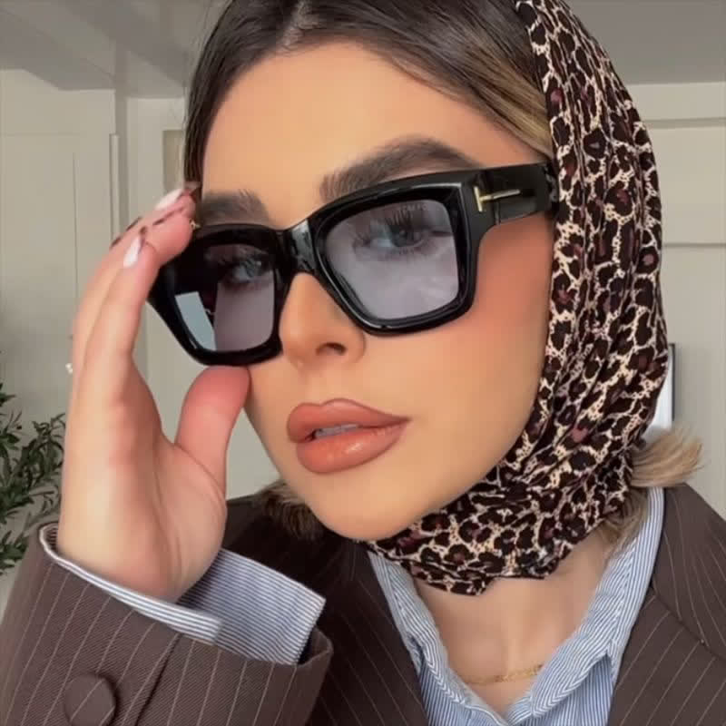 Classic Unisex Square Frame 'T' Design Sunglasses