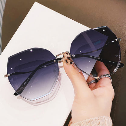 Geometric Rimless Tinted Sunglasses