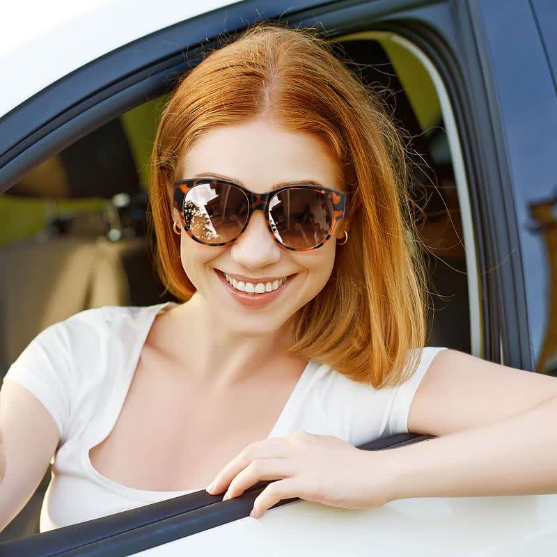 Polarized Round Frame Driving Sunglasses Fit Over Glasses for Women Men