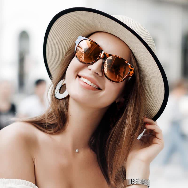 Polarized Round Frame Driving Sunglasses Fit Over Glasses for Women Men