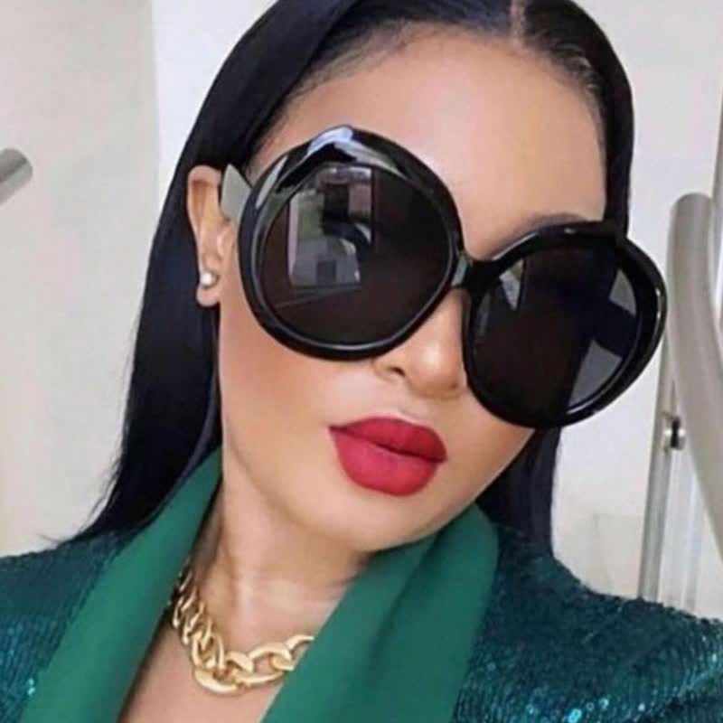 Round Frame Hipster Oversized Sunglasses