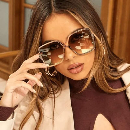 Square Frame Vintage Oversized Sunglasses