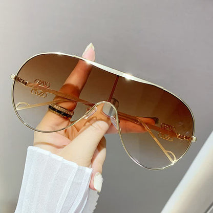 Oversized One-piece Aviator Sunglasses