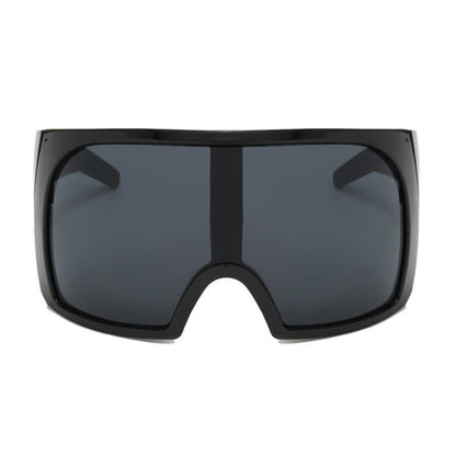One-piece Lens Oversized Wrap Around Futuristic Sunglasses For Outdoor Sports