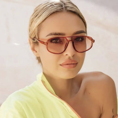 Double Bridges Vintage Aviator Sunglasses