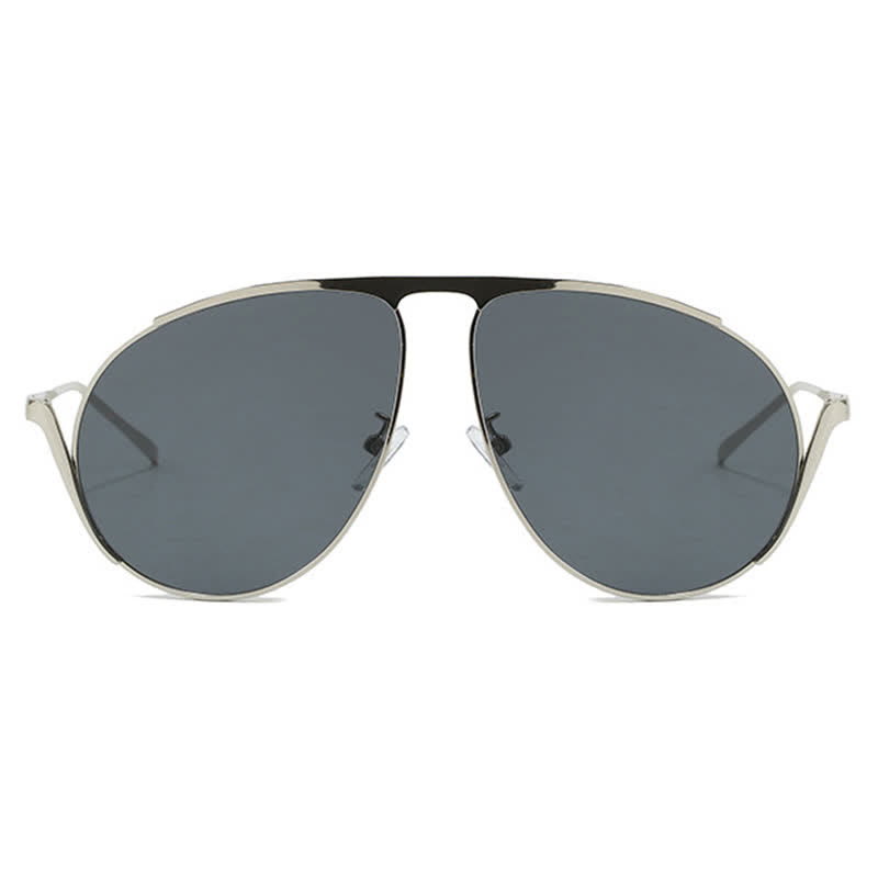 Hipster Metal Temples Aviator Sunglasses