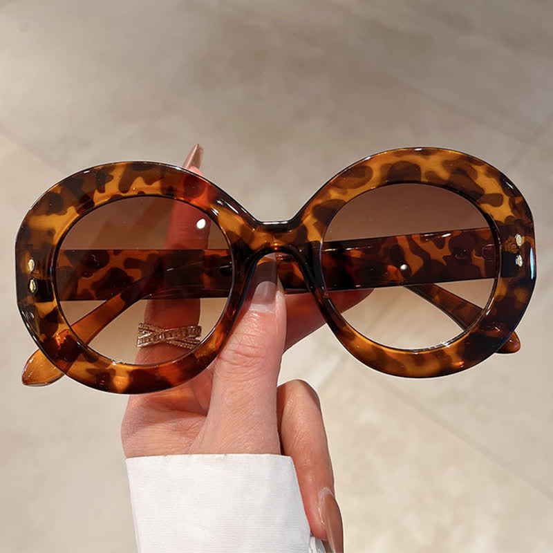 Simple Oversized Round Frame Trendy Sunglasses