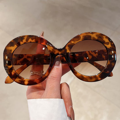 Simple Oversized Round Frame Trendy Sunglasses