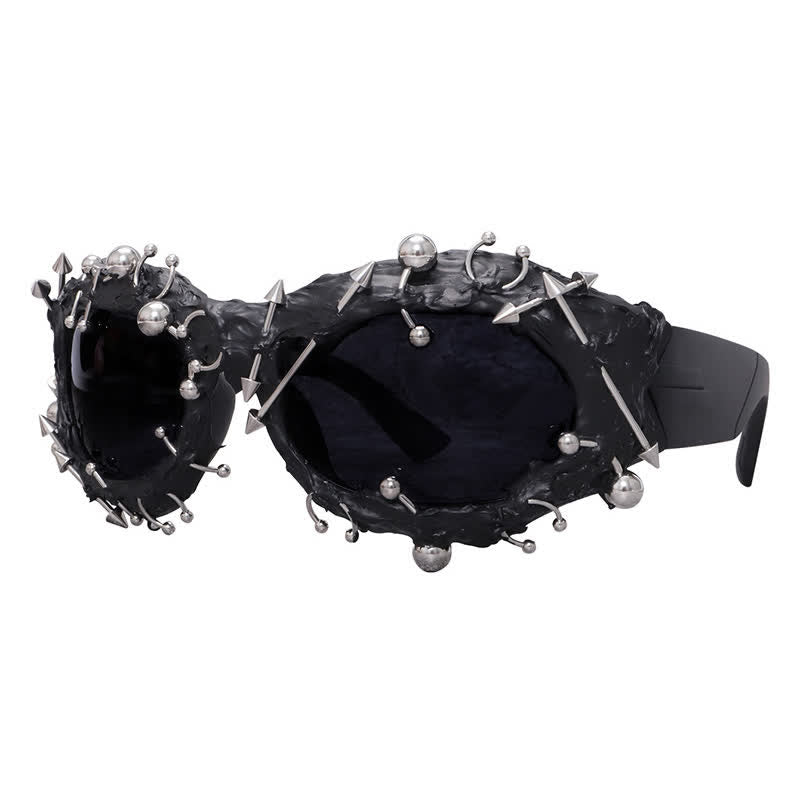 CyberPunk Style Irregular Shaped Rivet Decor Sunglasses for Party