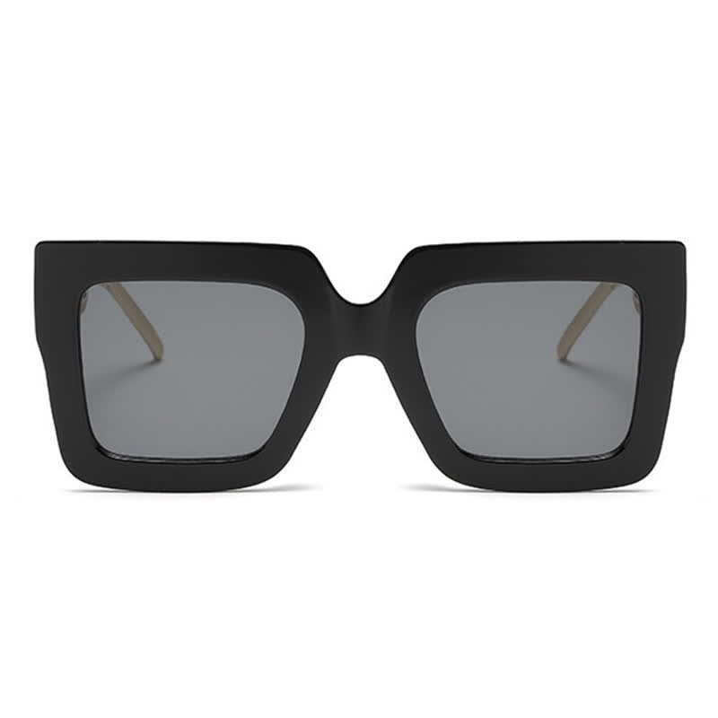 Square Oversized Frame Chain Temples Hipster Sunglasses