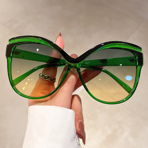 Butterfly Oversized Frame Hipster Sunglasses