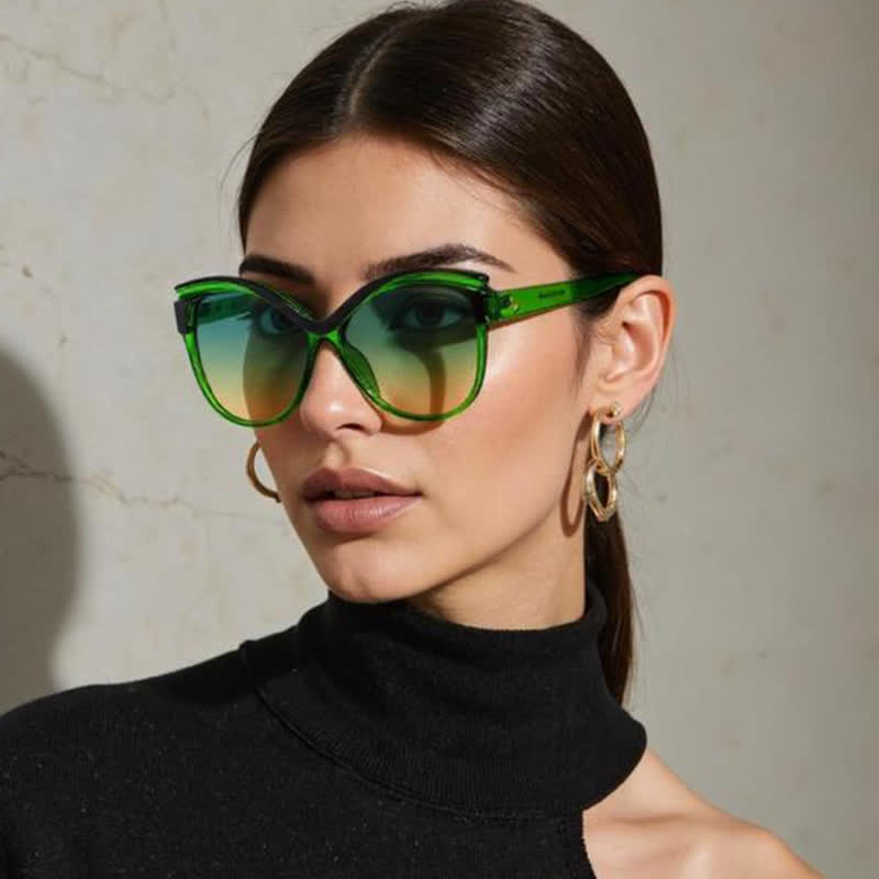 Butterfly Oversized Frame Hipster Sunglasses