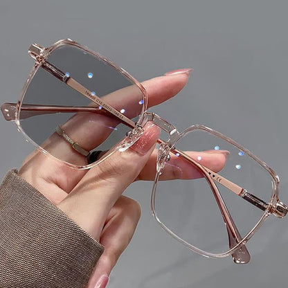 Square Oversized Frame Hipster Photochromic Sunglasses