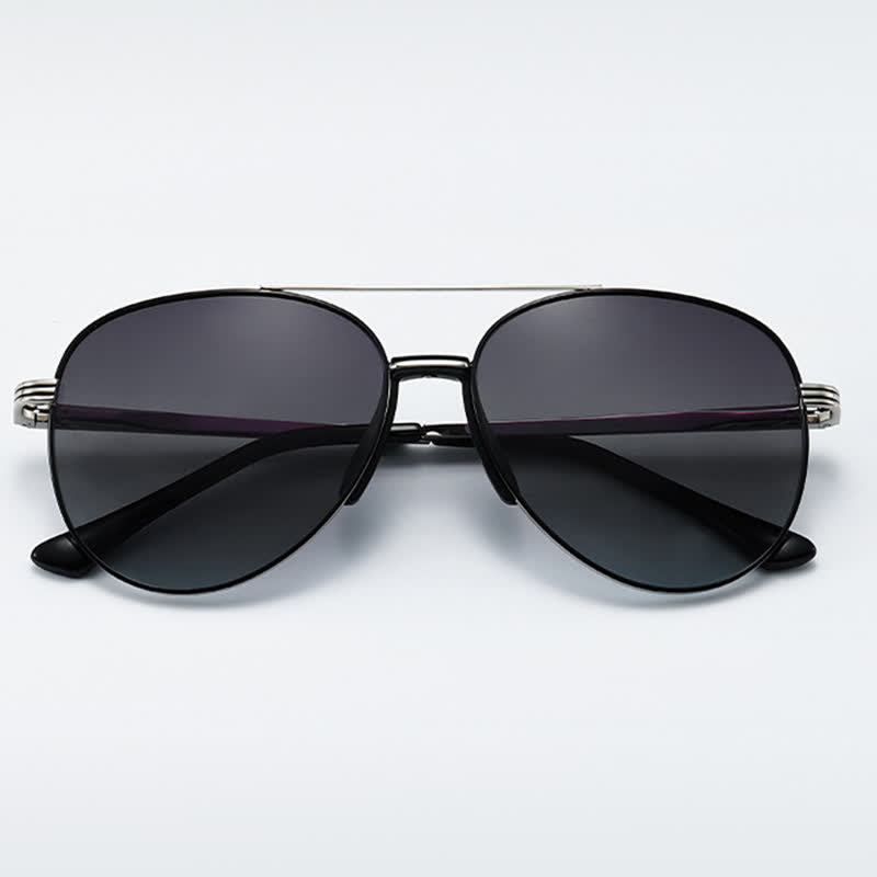 Double Bridges Hipster Polarized Photochromic Aviator Sunglasses