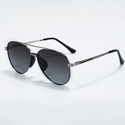 Double Bridges Hipster Polarized Photochromic Aviator Sunglasses