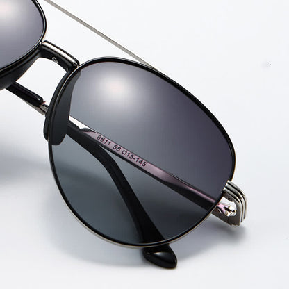 Double Bridges Hipster Polarized Photochromic Aviator Sunglasses