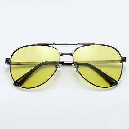 Double Bridges Polarized Photochromic Aviator Sunglasses for Driving-2