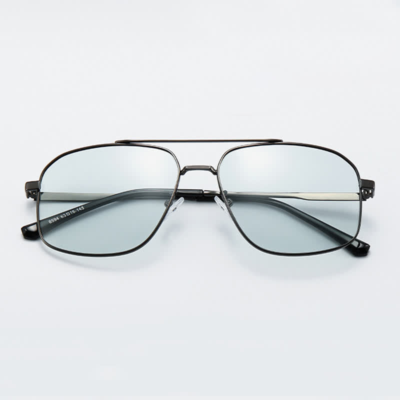 Double Bridges Polarized Photochromic Aviator Sunglasses for Driving