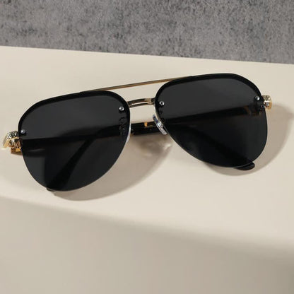 Aviator Frame Double Bridges Driving Sunglasses