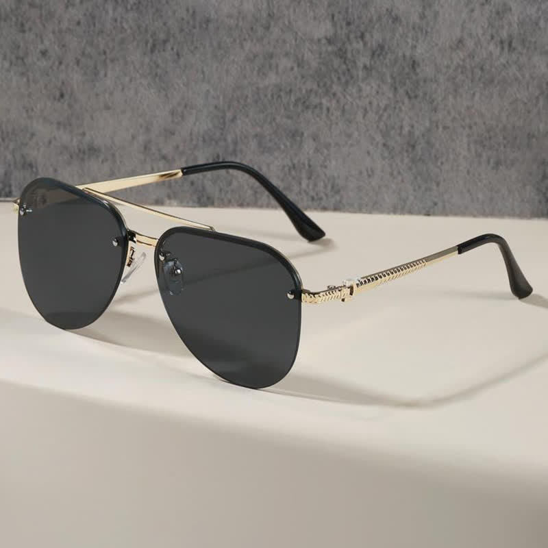 Aviator Frame Double Bridges Driving Sunglasses