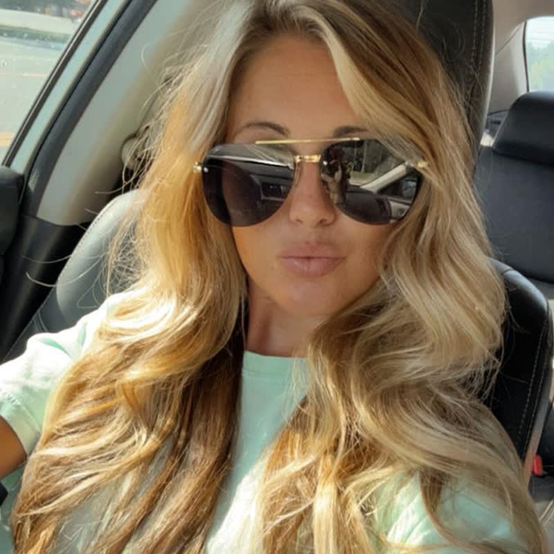 Aviator Frame Double Bridges Driving Sunglasses