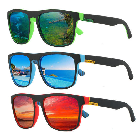 Simple Polarized Square Frame Trendy Sunglasses for Outdoor Activities