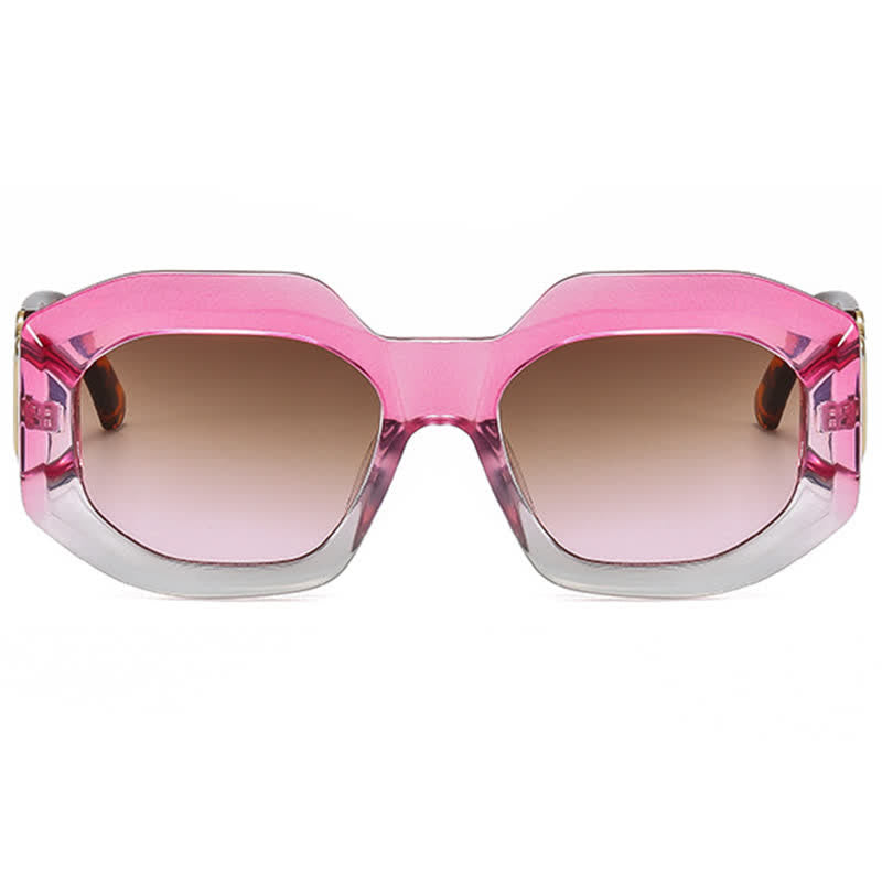 Trendy Geometric Thick Frame Sunglasses