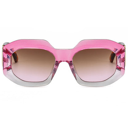 Trendy Geometric Thick Frame Sunglasses