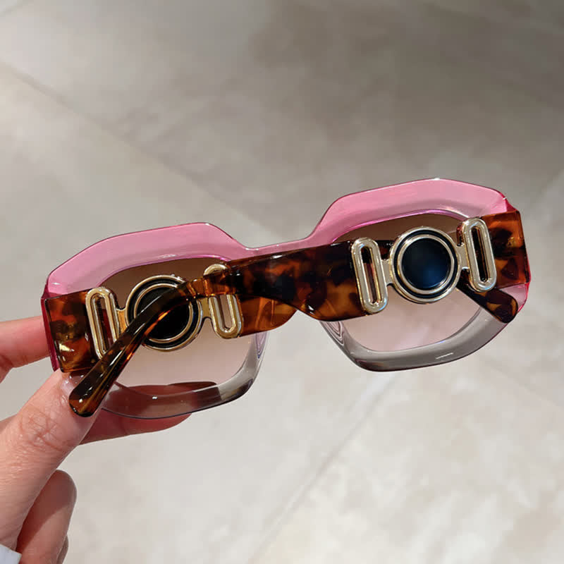 Trendy Geometric Thick Frame Sunglasses