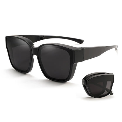 Fit Over Glasses Square Frame Foldable Polarized Sunglasses for Women Men