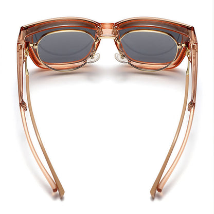 Fit Over Glasses Square Frame Foldable Sunglasses for Women Men