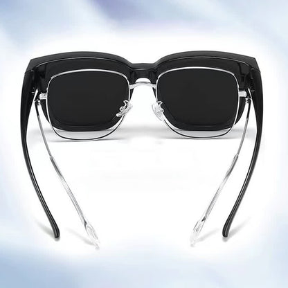 Fit Over Glasses Square Frame Polarized Sunglasses for Women Men