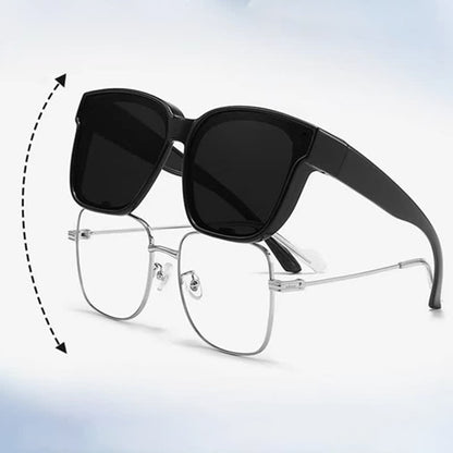 Fit Over Glasses Square Frame Polarized Sunglasses for Women Men