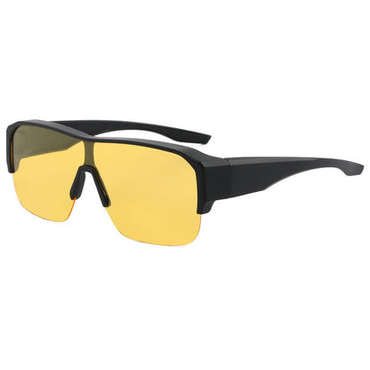 Fit Over Glasses Semi-Rimless Polarized Sunglasses for Sports&Driving